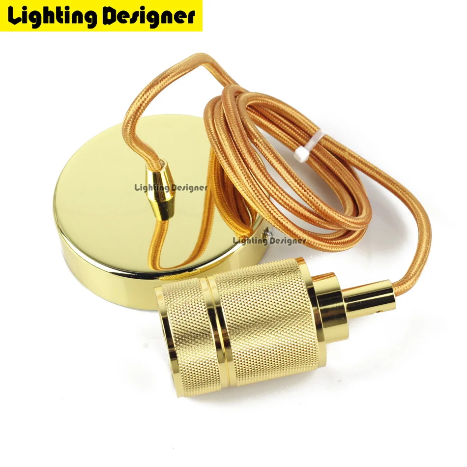 New Copper Gold color E27 pendant light Lamp holder 220V led bulb Incandescent Edison bulb LED Vintage Retro decor hanging Lamp