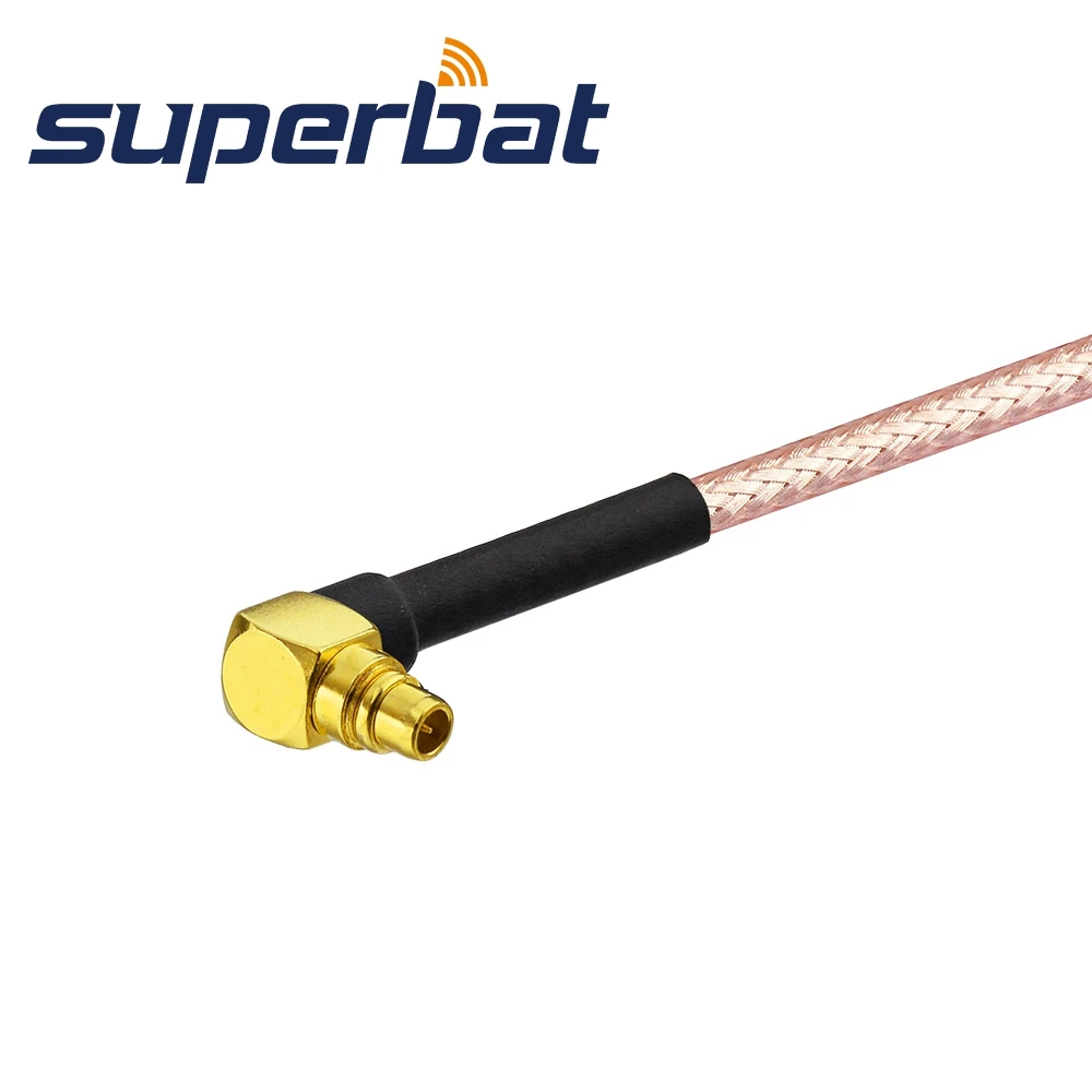 Superbat RP-SMA Female Jack (male pin) to MMCX Plug Right Angle Pigtail Cable RG316 1M