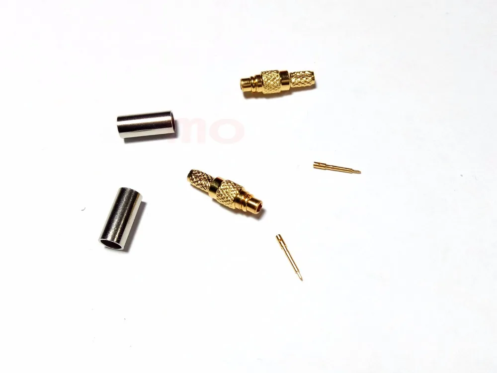 Imagem -03 - Bronze Mmcx Fêmea Plug Conector para Rg316 Rg174 rf Cabo Crimp 100 Peças de