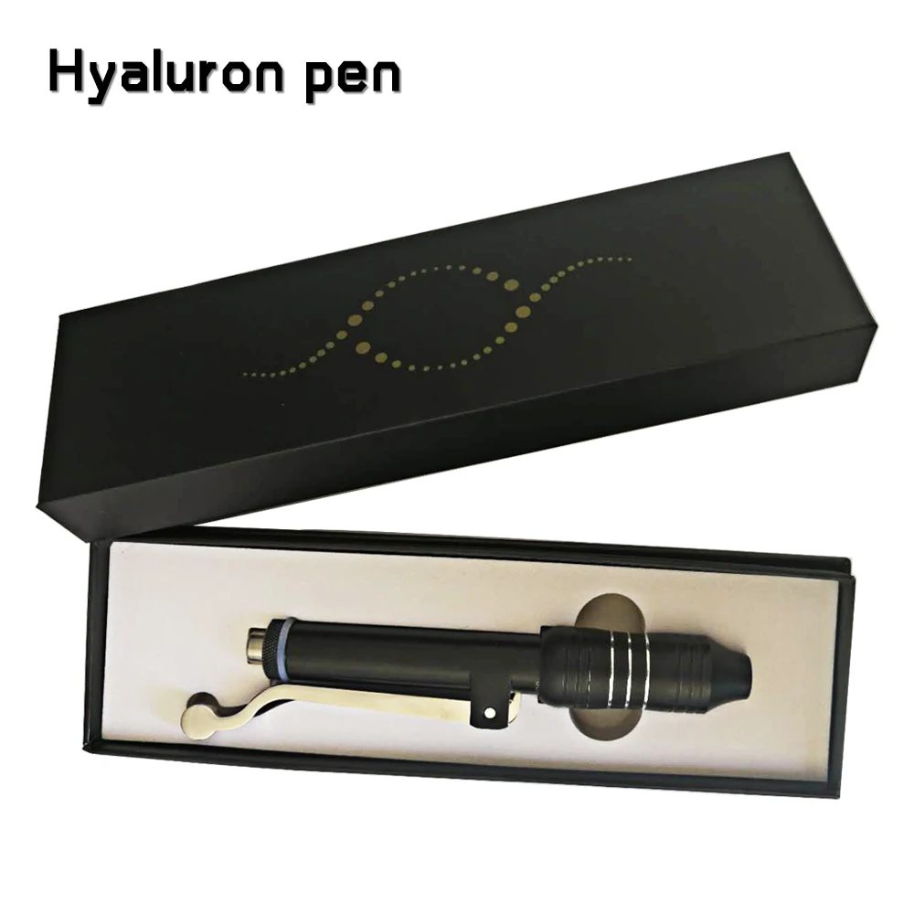 Outils de soins du visage noir, stylo à hyaluronique réglable, haute pression, acide hyaluronique, atomisation, Anti-rides, rajeunissement de la peau