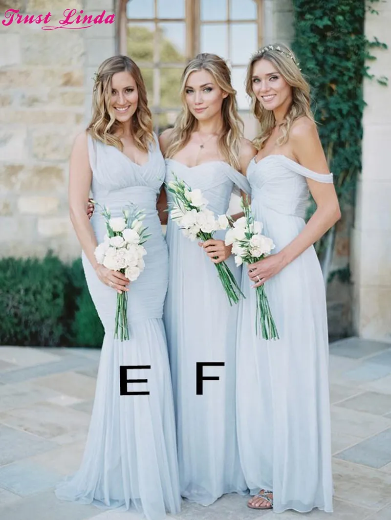 Simple Long Chiffon Bridesmaid Dresses Floor Length Elegant Bridesmaid Gowns Garden Weddings Party Dress