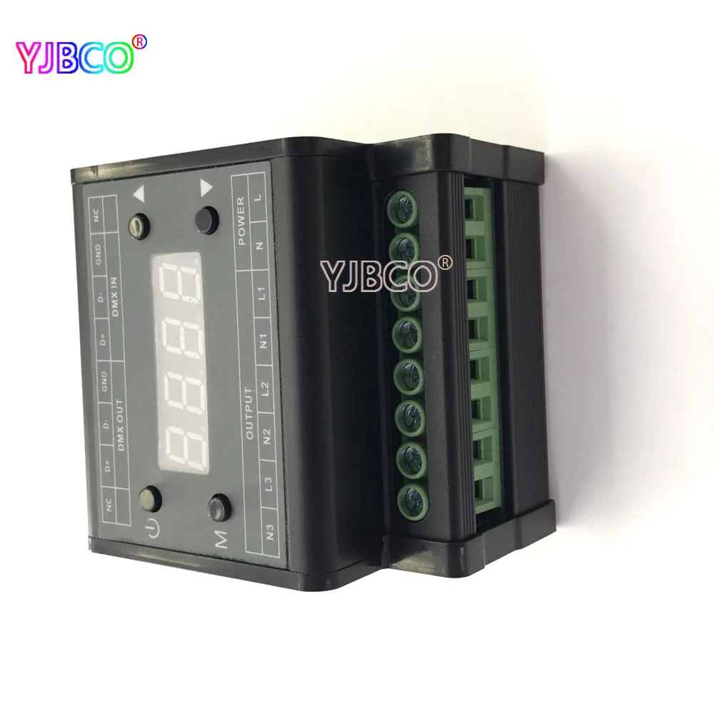 DMX302 High voltage DMX triac led dimmer brightness controller AC90V-240V 50Hz/60Hz Output 3channels 1A/CH for led panel light