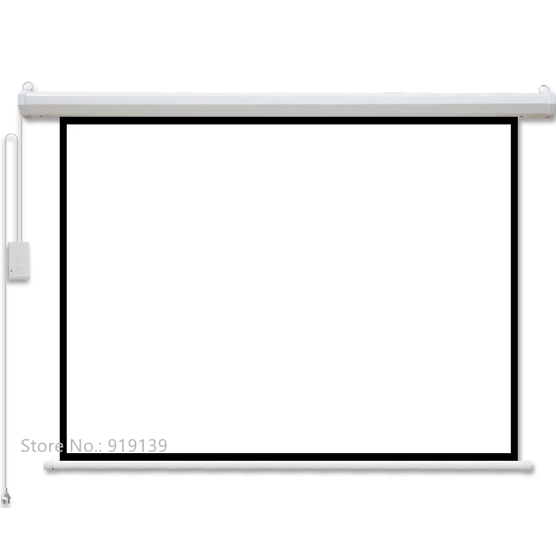 Automatic Pull Down Beamer Projector Screens Canvas Fabric 120 Inch 3D Cinema Electric Projection Screen 4:3 For School Office