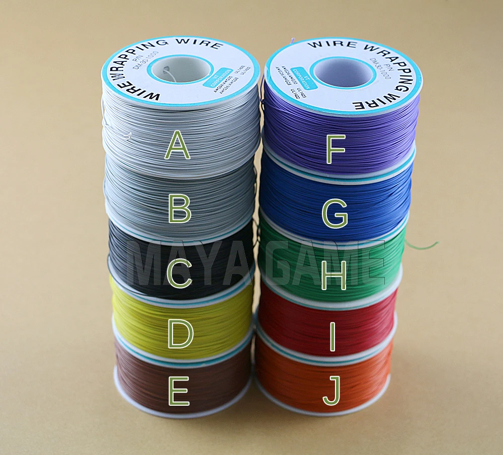 OCGAME 250 метров электрическая обмотка проводов, обмотка проводов, 10 цветов, одножильный Медный AWG30 кабель, провод и печатная плата, DIY Кабель