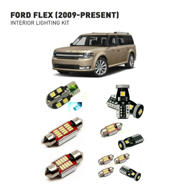 

Светодиодные интерьерные огни для Ford flex 2009 + 15 шт. светодиодные лампы для автомобилей комплект освещения автомобильные лампы Canbus