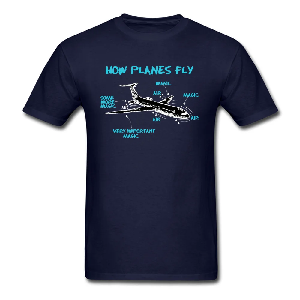 Print Engineer Mechanical How Plane Fly Mens T Shirts Aircraft Airplane Schematic Diagram Pattern Tshirt Father\'s Day Cotton