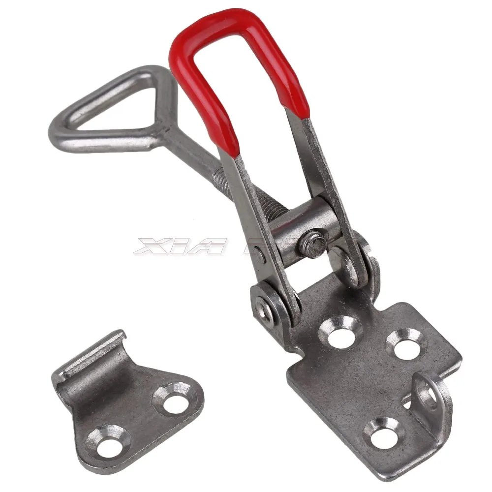 2pcs Cupboard Metal Lever Handle Toggle Catch Latch Lock Clamp Hasp/304 grade stainless steel