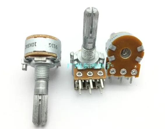 

Japan ALPS 16 type RK16 B10K B10KX2 10KBX2 double dual potentiometer shaft 25MM Power amplifier volume switch