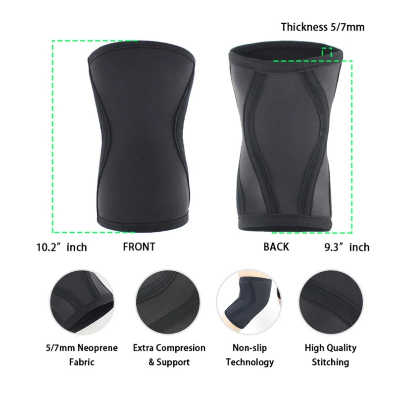 1pc 7mm Compression Neoprene Weightlifting knee pads fitness training Squats knee protector kneecap sports safety H2