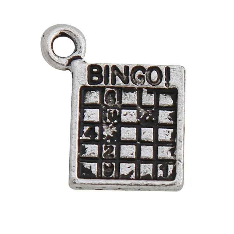 Fashion 20pcs Alloy Bingo Game Charms Vintage Pendant Bingo Charms 15*17mm AAC1059