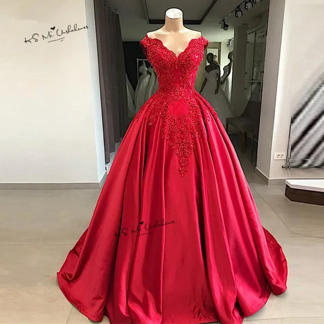 Designer Vintage Red Wedding Dress 2019 Lace Beaded Church Bride Dresses Custom Made off Shoulder Wedding Gowns Suknia Slubna