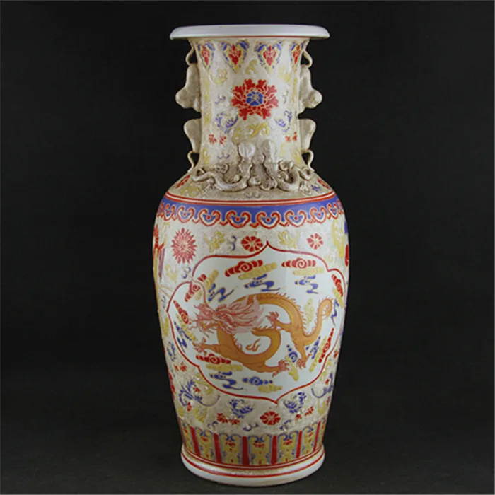 6 Antique QingDynasty porcelain vase, Pastels luminous bottle,hand-painted crafts,best collection & adornment,Free shipping