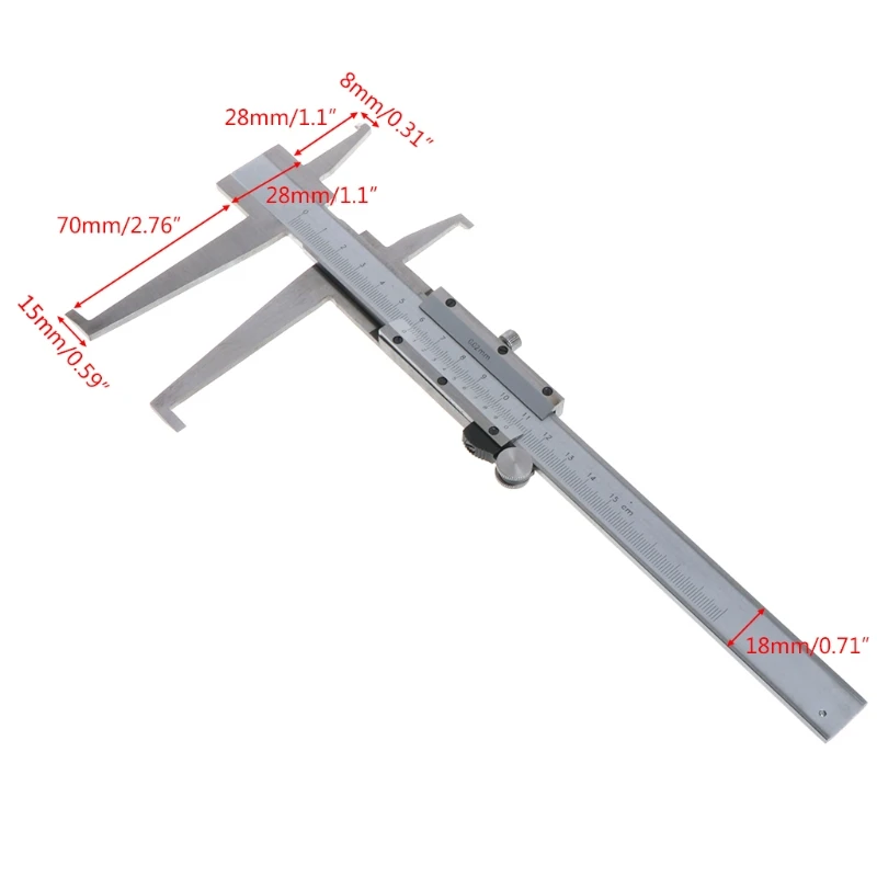 9-150mm Professional Inside Groove Vernier Caliper 9-150mm/0.02 Stainless Steel Inner Calipers 2 Claw LS'D Tool