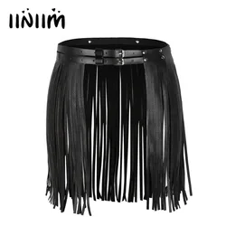 Ceinture réglable en similicuir pour femmes, jupe à franges, ceinture à pampilles, costume de boîte de nuit, jupes de cosplay pour Halloween, fêtes pour adultes