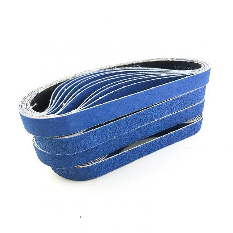 10 Pcs 520x20mm Blue Aluminium Oxide Sanding Paper 40-120 Grit Polishing Sandpaper Grinding Pad Disc Abrasive Belts for Sander