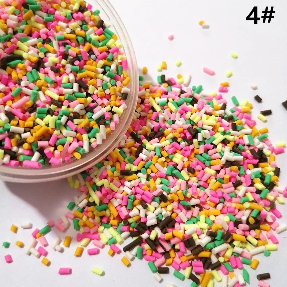 20g Polymer Clay Streusel Bunte süße gefälschte Fruchtzucker Schokoladenkorn Simulation Lebensmittel Heimdekoration Puppenhaus – Detail 4