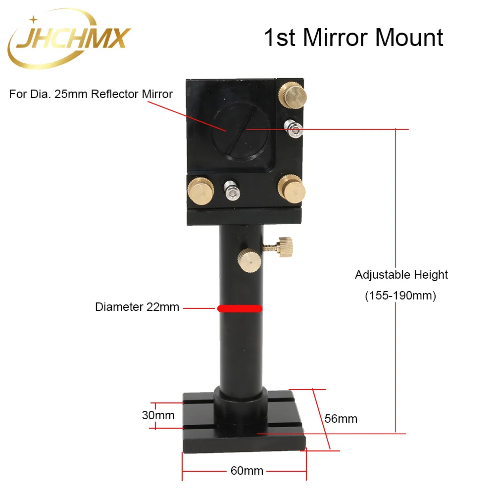 JHCHMX Co2 Conjunto Cabeça Do Laser Refletor Espelho Montar Titular Foco Lens Integrativa Monte Para Co2 Gravura Máquina de Corte de Peças
