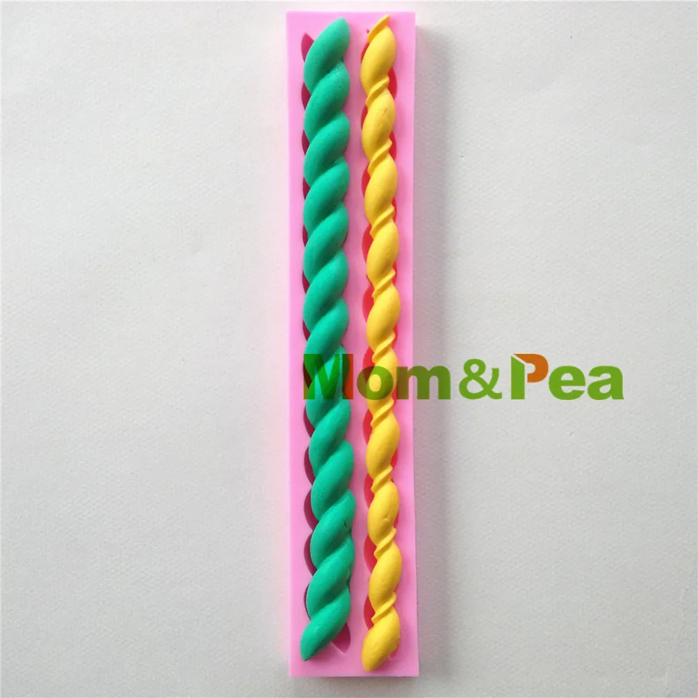 Mom&Pea 0959 Free Shipping Rope Shaped Silicone Mold Cake Decoration Fondant Cake 3D Mold Food Grade