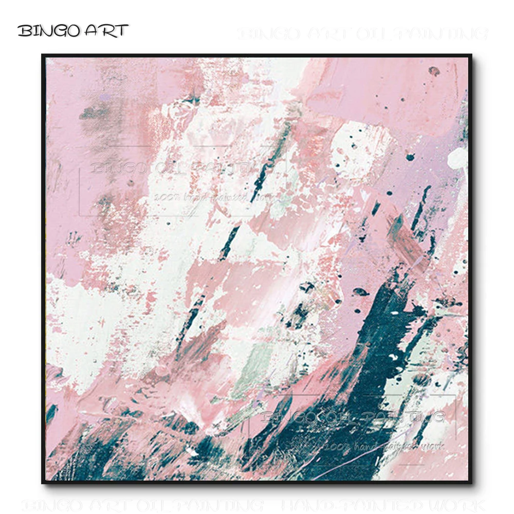 

Free Shipping Hand-painted High Quality Abstract Pink and White Oil Painting on Canvas Beauty Fashion Art Abstract Oil Painting