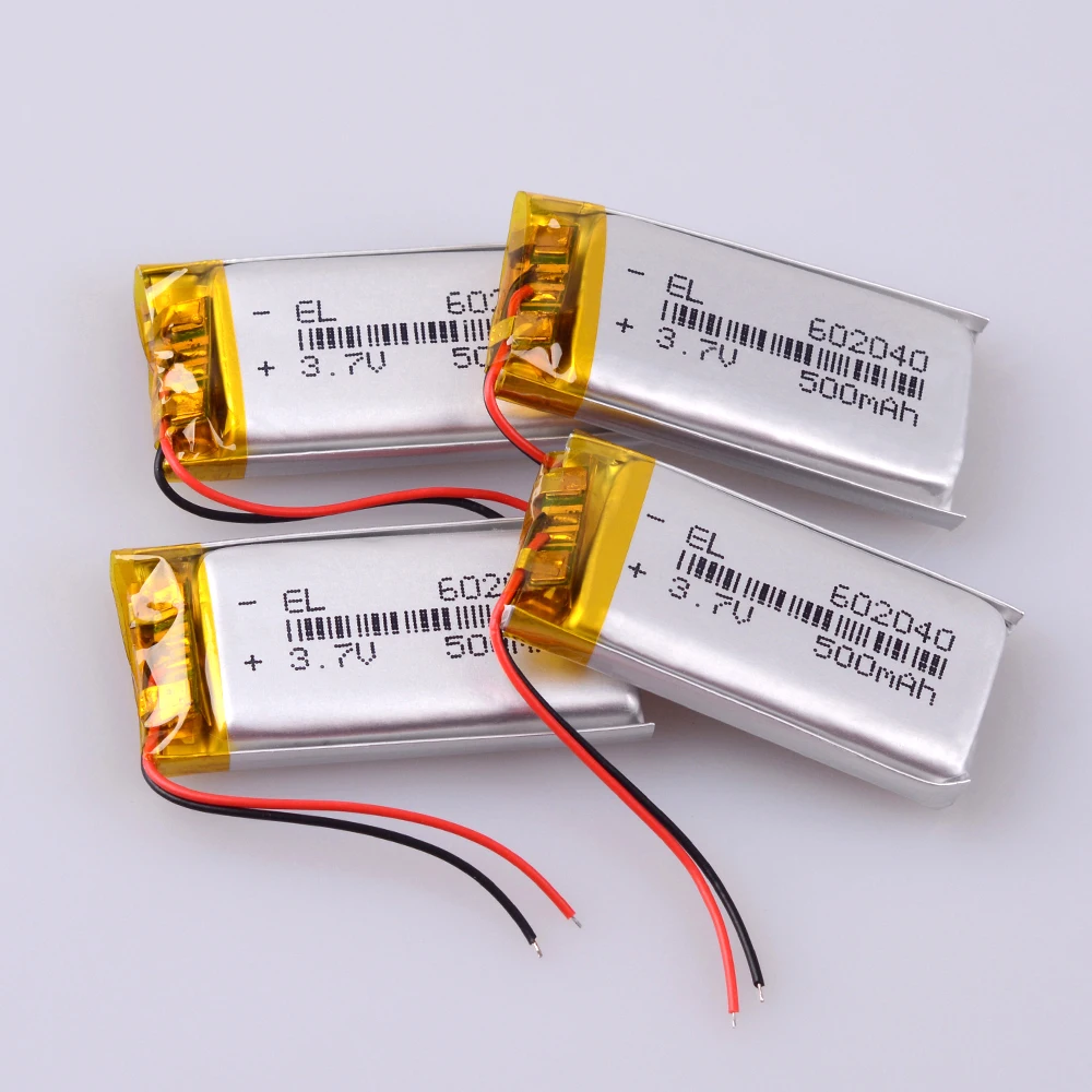 

10pcs/Lot 3.7V 500mAh Rechargeable li Polymer Li-ion Battery For bluetooth headset mouse Bracelet Wrist Watch 602040 062040