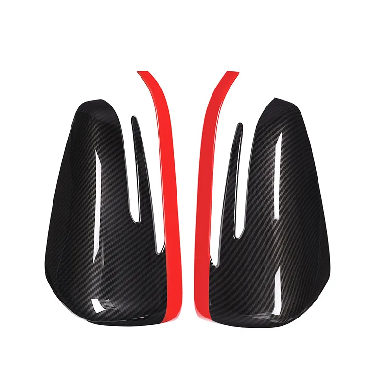 2x z włókna węglowego czerwony styl dla Mercedes Benz CLA GLA GLK Class W176 W117 X156 X204 ABS boczne zewnętrzne lusterko wsteczne pokrywa