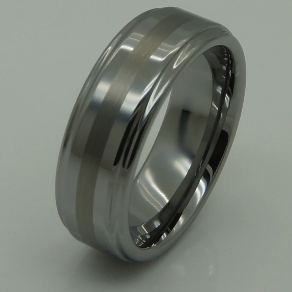 8mm 2tone  shiny/brush  hi-tech scratch proof wedding tungsten ring