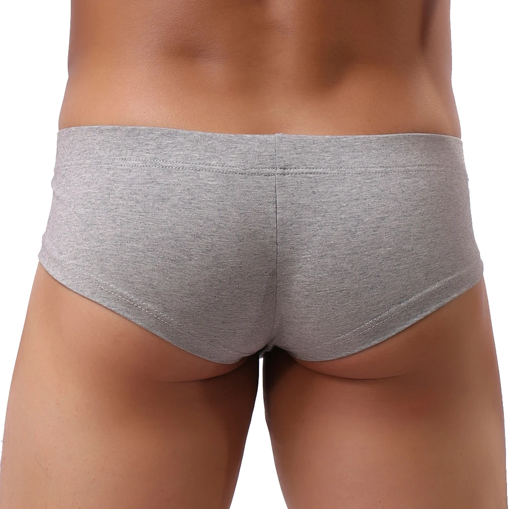 Cuecas sem costura para homens, roupa interior sexy de algodão de cintura baixa