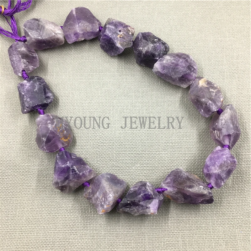 

Raw Amethysts Quartz Nugget Beads ,Nature Stone Crystal Beads Point Drilled BeadsMY0096