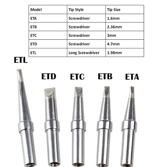 NOVFIX High Quality Lead Soldering Iron Tip ETR ETL ETD ETC ETB ETA ETS ETT ETU ETKN for WELLER Tip