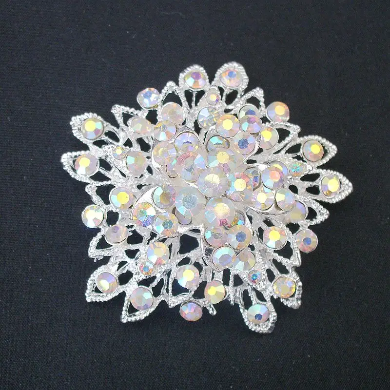 Large New Crystal Rhinestone Vintage Flower Bouquet  Brooch For Wedding Bridal Jewelry With AB Stones Star Pin, Item No.: BH7412