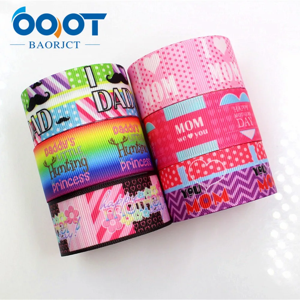 OOOT BAORJCT 181132 25 mm 10 yard Cartoon ribbons heat transfer printing grosgrain wedding accessories Valentine's Day essential