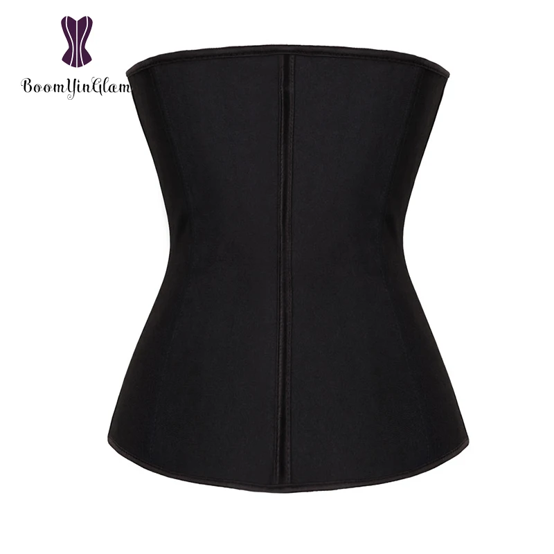 High quality 3 hooks slimming body shaper waist trimmer belt 4 steel boned corset latex waist trainer for weight loss 2839#