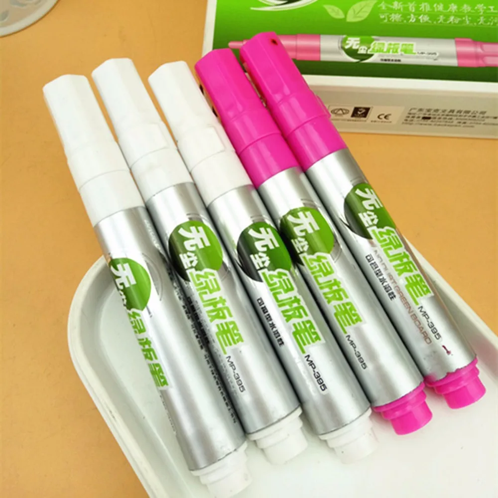 10  Pcs/Box White and Pink Round-Tip Liquid Chalk for School Stationery & Office Supply