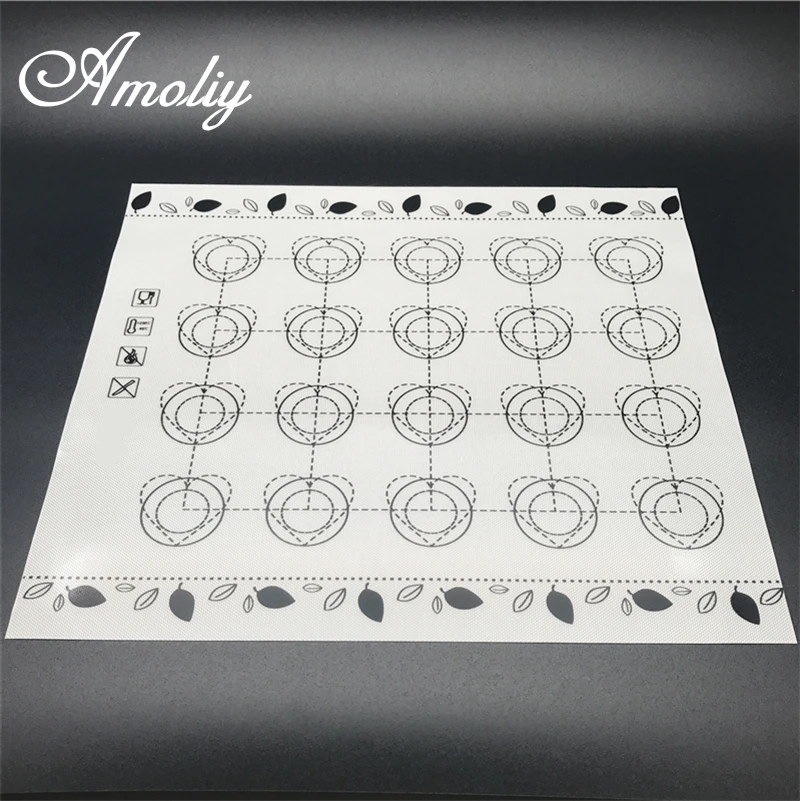 Aomily Silicone Dough Mat Bakeware 29*26cm Macaron 20 Circles Baking Sheet Tray Liner Mat Pastry Oven Pasta Tool Cake Pad