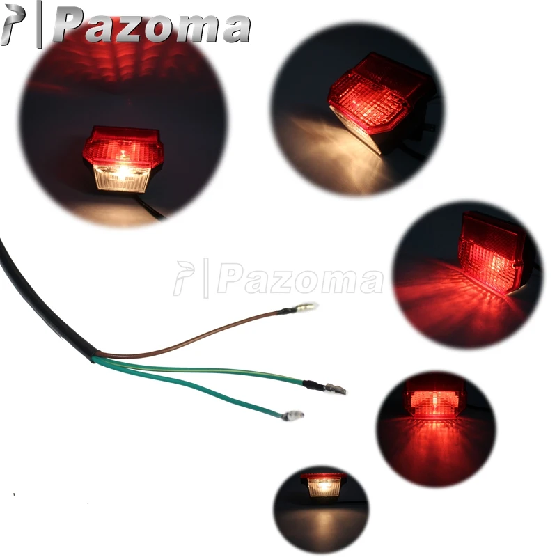 Motorbike Rear Red Tail Light Reflector License Plate Light Taillamp for MZ ETZ 150 250 251 301 Simson SR50 S51 Suzuki TS125 150