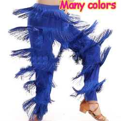 Nueva llegada barato mujeres señoras niñas flecos pantalones de baile latino Jazz Samba pantalones de baile con flecos