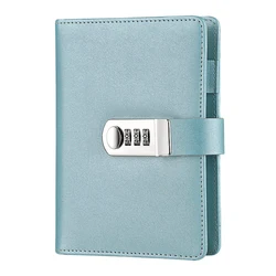 PU Password Lock Notebook Business Meeting Record Book Memo Journal Diary Notepad Student Stationery Office Supplies