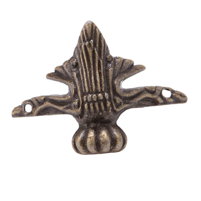 4pcs/set Antique Brass Jewelry Chest Wood Box Decorative Feet Leg Corner Protector Vintage Decoration Furniture Accessories image 5