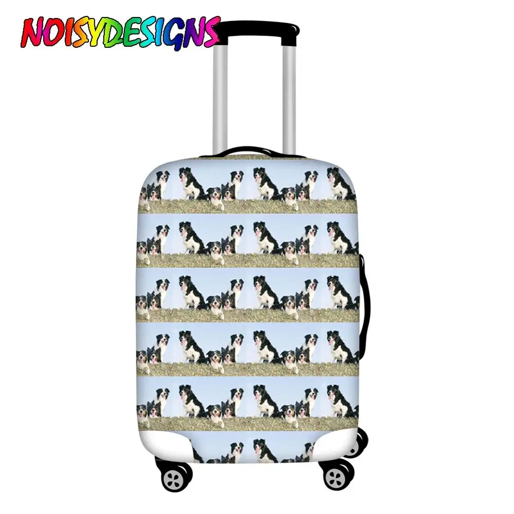 

NOISYDESIGNS Luggage Case Travel Accessories Border Collie Print Suitcase Protection Case Animals Dog Thicker Luggage Case Cover