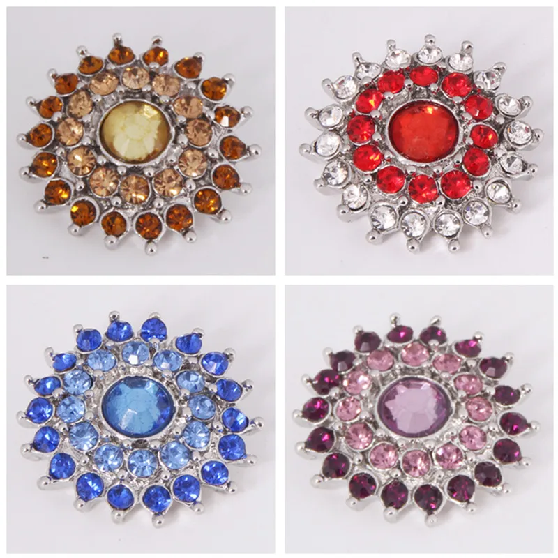 Hot KZ1177 Elegant Crystal Beauty 18mm snap buttons fit DIY snaps Bangles bracelets necklaces jewelry wholesale trendy women