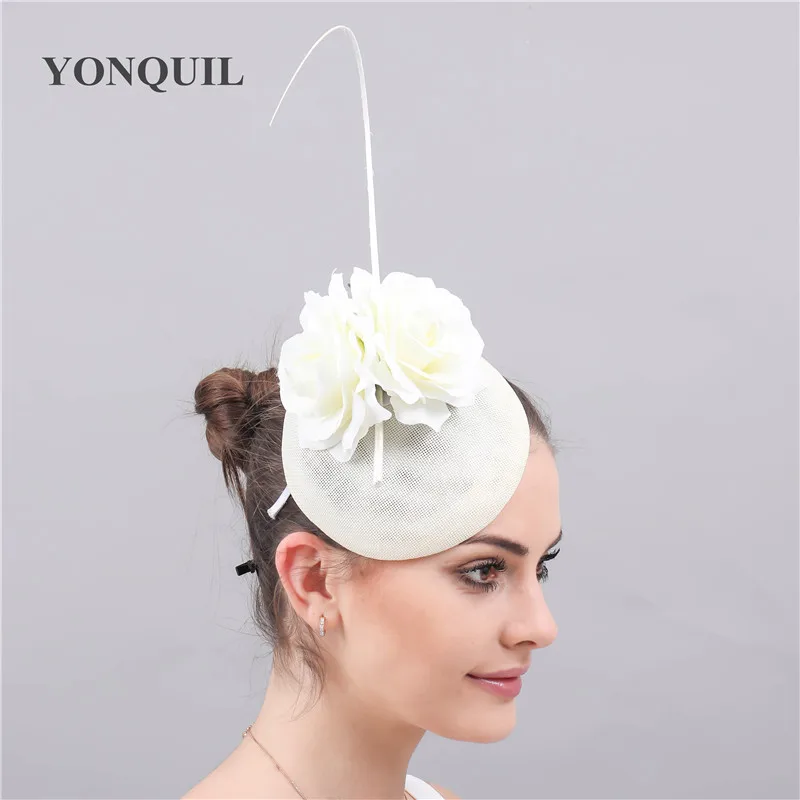 

Elegant Ladies Party Hair Fascinators Hats For Women Wedding Headwear Flower Headpiece Occasion Church Hair Clips Accessories