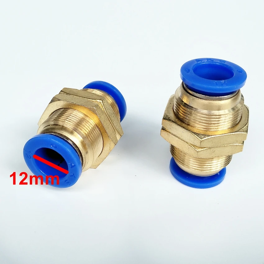 

5Pcs/lot PM-12 Quick Joint Connecting Pneumatic Air Tubing Fittings 12mm-12mm Bulkhead Straight Union