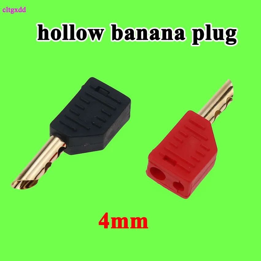 

10pcs 4mm hollow banana plug full copper plated gold high current PE molded shell welded male female body stack Track Ship