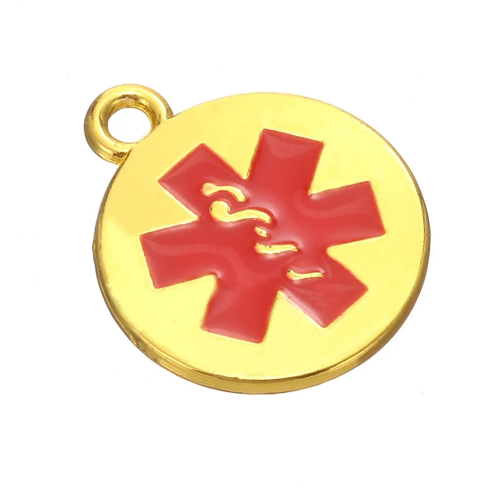 Skyريم رمز الطبية الفولاذ المقاوم للصدأ السحر بالمينا الأحمر استرخى لتقوم بها بنفسك مجوهرات العثور على ديكس السحر صالح سوار 10 قطعة/الوحدة