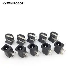 10Pcs DC-005 Black DC Power Jack Socket Connector DC005 5.5*2.1mm 2.1 socket Round the needle