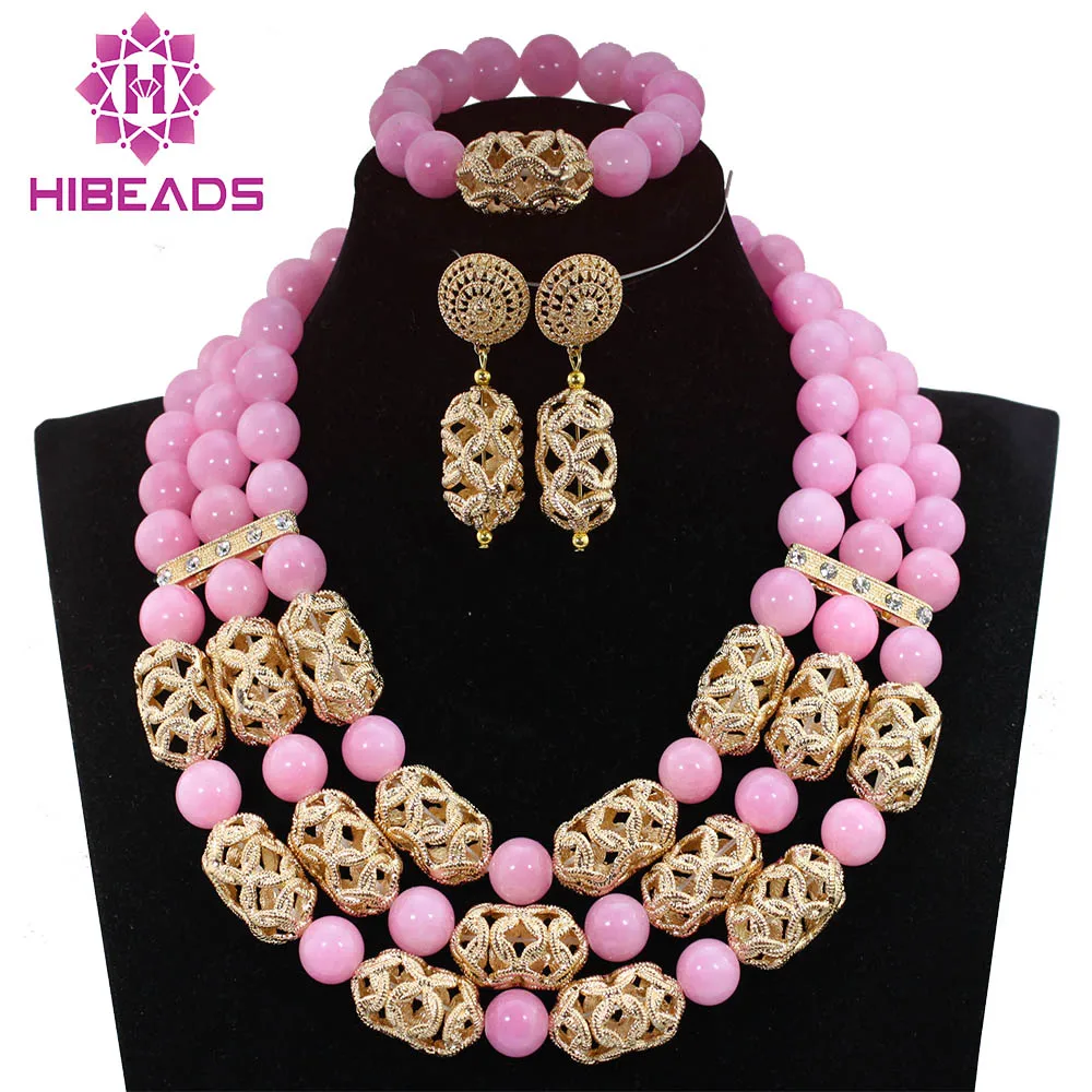 2024 Dubai Gold Jewelry Sets Wedding Splendid Red Beads Costume Women Jewelry Set 16 Colors Free Shipping ABH257