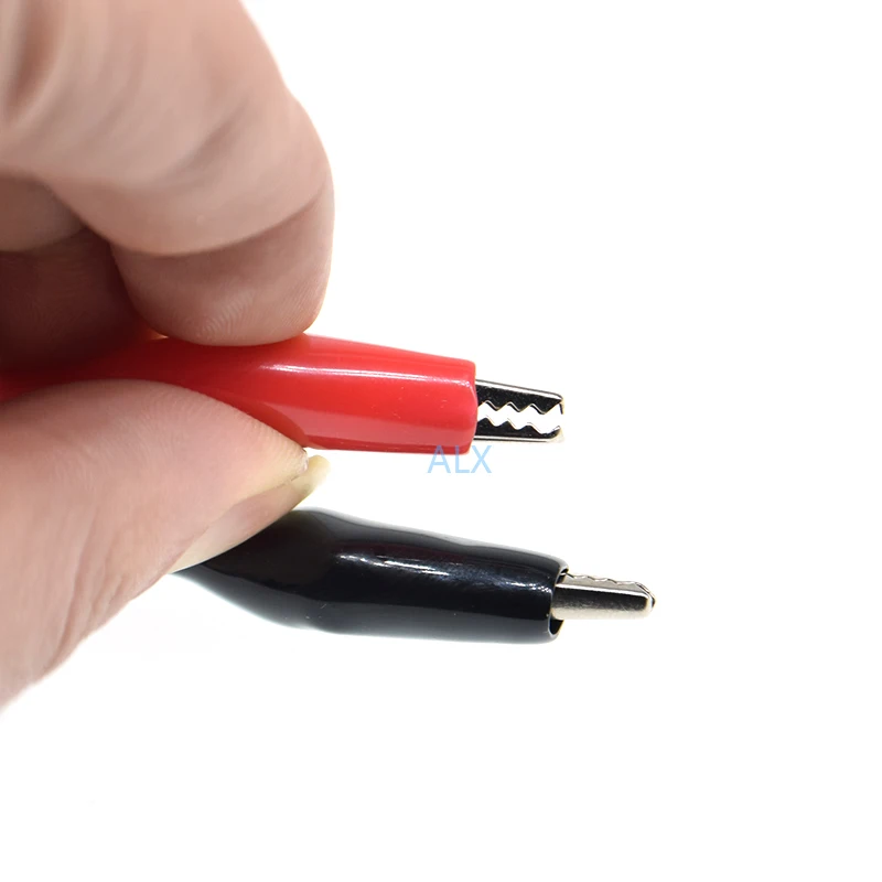 1Pcs 1Meter Double-Ended Rood En Zwart Alligator Clips Kabel Jumper Wire Test Leads Krokodil Clips Draad