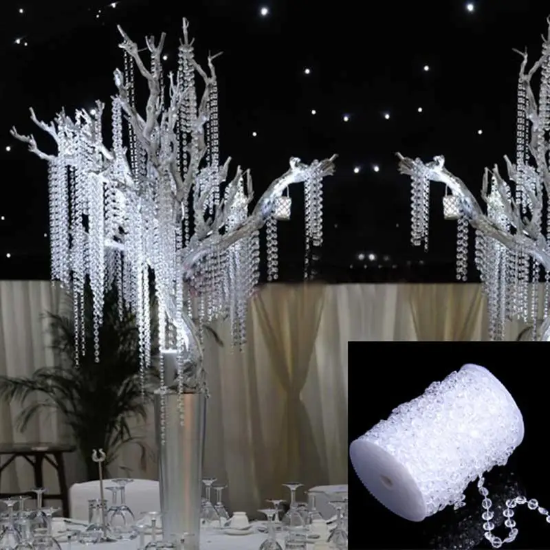 30M Beads Curtains Acrylic Crystal Octagonal on the Door Festive Party Indoor Home Wedding Decoration