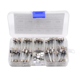 72PCS/LOT 6x30 6*30 mm Fast-blow Glass Fuses Assorted Kit 250V 0.5A 1A 2A 3A 5A 10A 15A 20A 30A AMP Tube Fuses