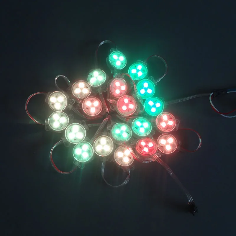 DC12V WS2811 UCS1903 SM16703 30mm 3LEDs LED Pixel Module Digital Full Color SMD 5050 RGB led lamp string modules waterproof IP68